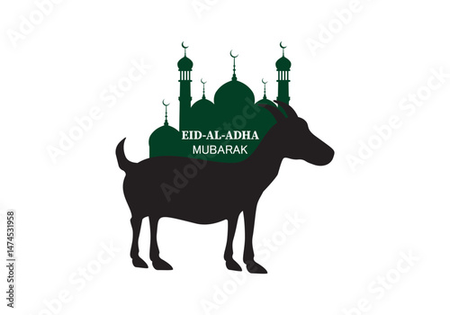Eid Al Adha Banner Design Vector Illustration. Islamic and Arabic Background for Muslim Community Festival. Muslim Holiday. 