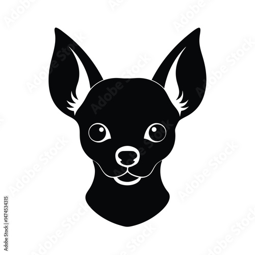 chihuahua black head silhouette 
