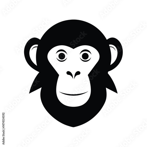 chimpanzee black head silhouette 