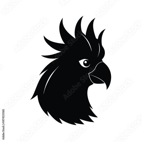 cockatoo black head silhouette 