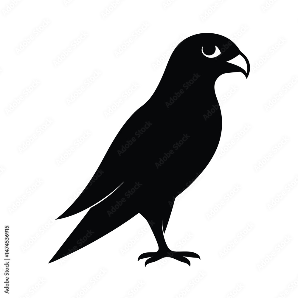 Fototapeta premium falcon black head silhouette