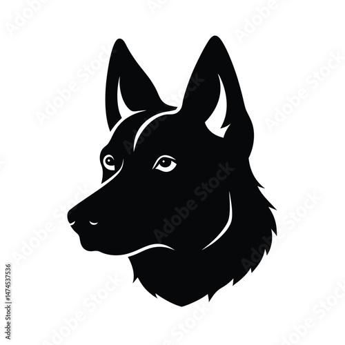  shepherd black head silhouette