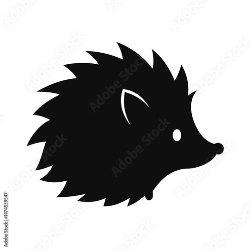 hedgehog black head silhouette 