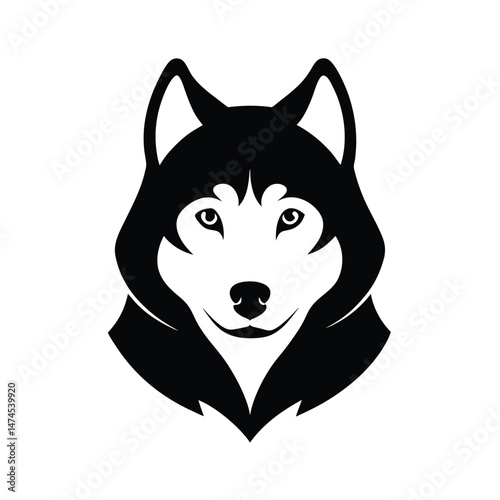 husky black head silhouette 