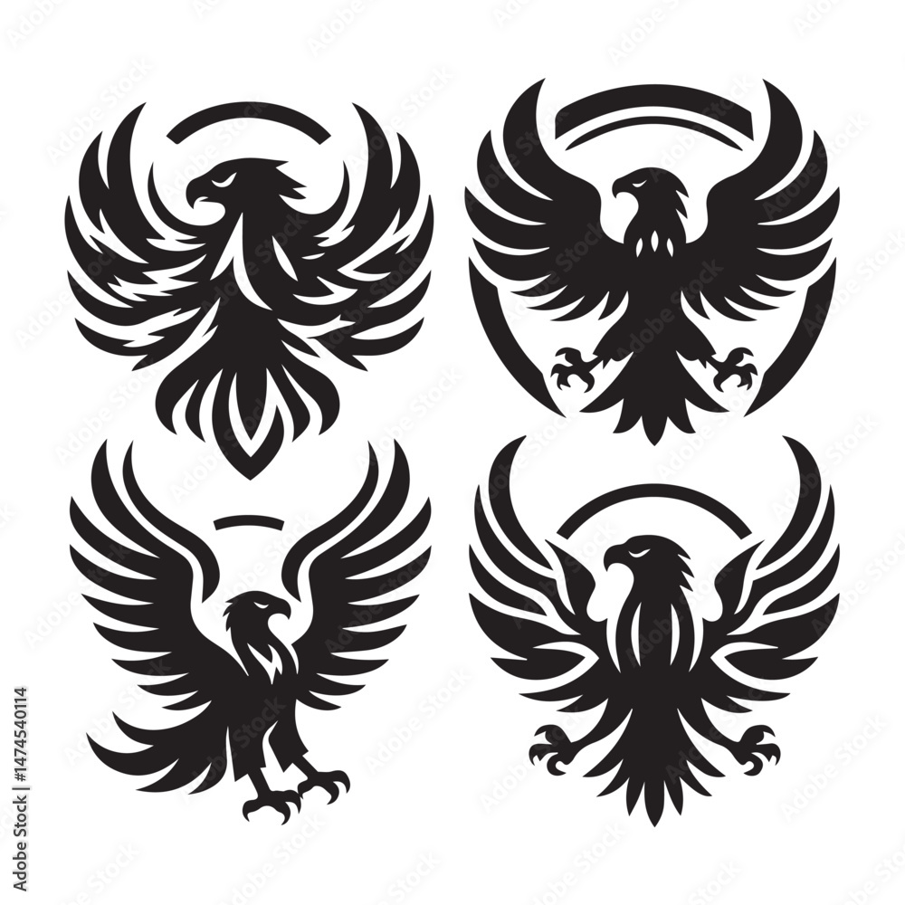 Obraz premium Eagle Symbol Silhouettes Bundle