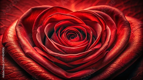 Macro Photography: Red Heart Shaped Rose Petal Closeup