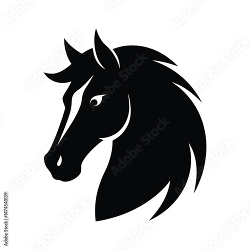 horse black head silhouette 