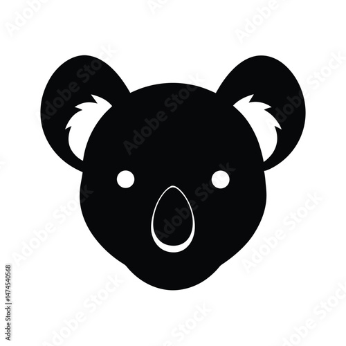 koala black head silhouette 