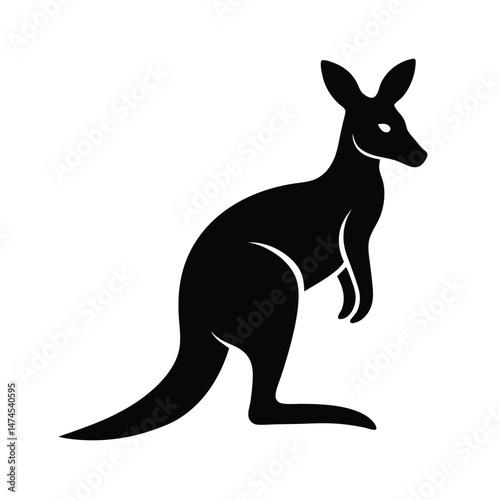 kangaroo black head silhouette 