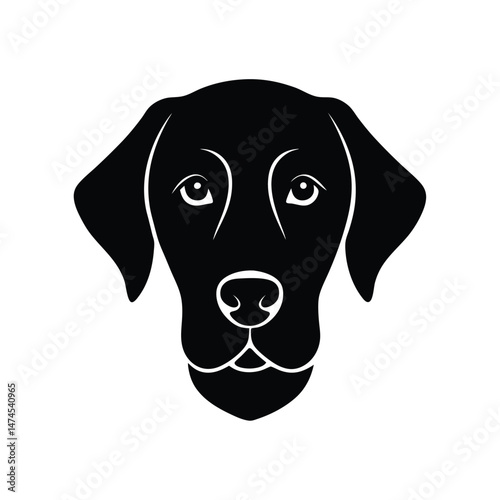 Labrador retriever black head silhouette 