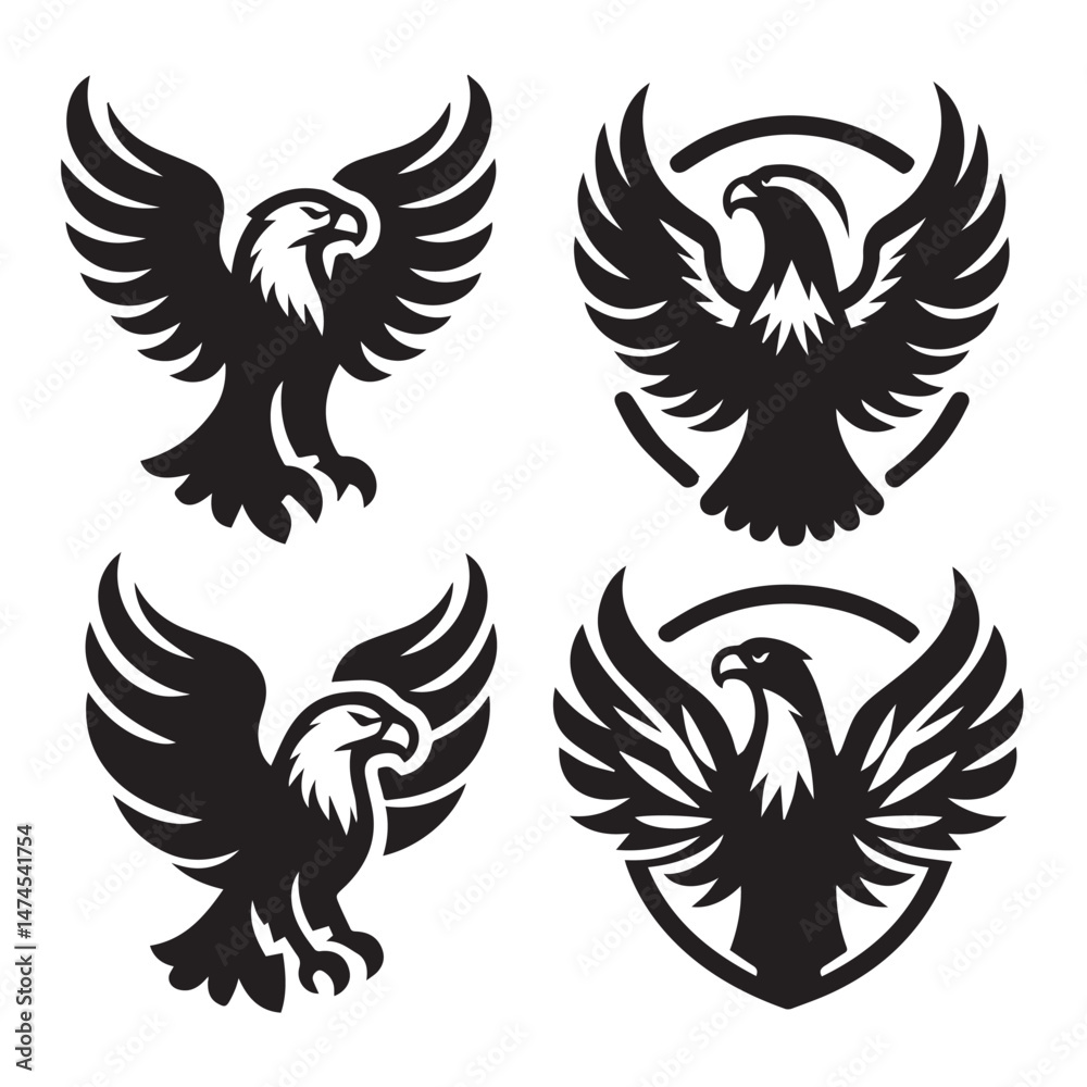 Obraz premium Eagle Symbol Silhouettes Bundle