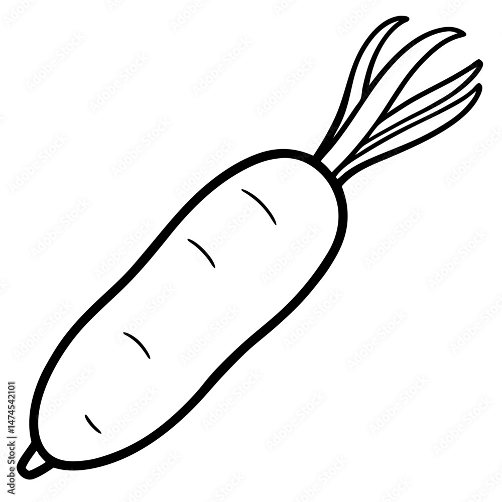 Minimalist Daikon Vector Illustration Minimalist Daikon Vector Illustration