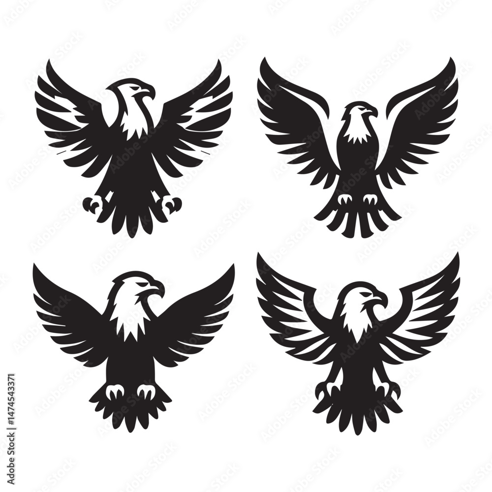 Obraz premium Eagle Symbol Silhouettes Bundle
