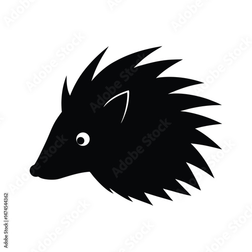 porcupine black head silhouette 
