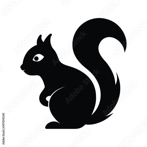 squirrel black head silhouette 