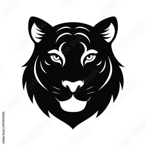 tiger black head silhouette 
