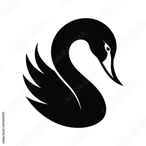 swan black head silhouette 