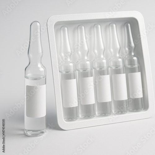 Clear Glass Ampoules in Sterile Pharmaceutical Packaging – Medical Injection Vials.