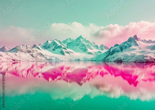 Majestic Mountains Mirrored: Double Exposure of Lac de Savoie