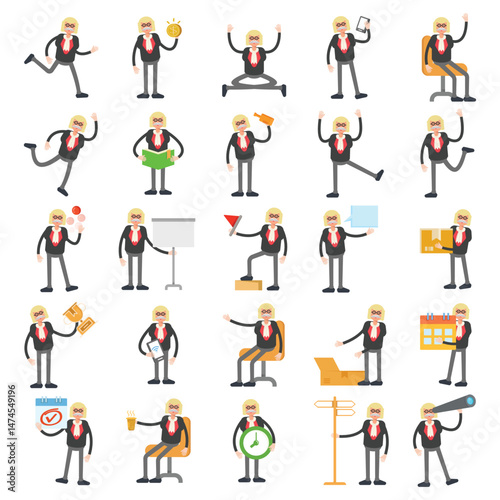 judge characters in different activities poses vector illustration