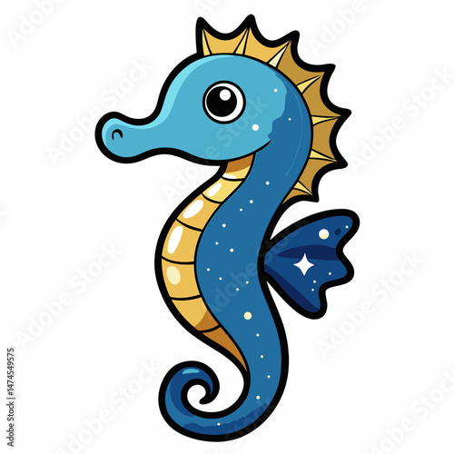 Astral Seahorse Fantasy Vector Art