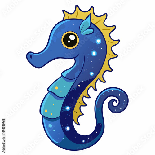 Astral Seahorse Fantasy Vector Art
