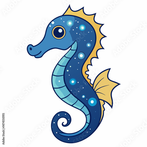 Astral Seahorse Fantasy Vector Art