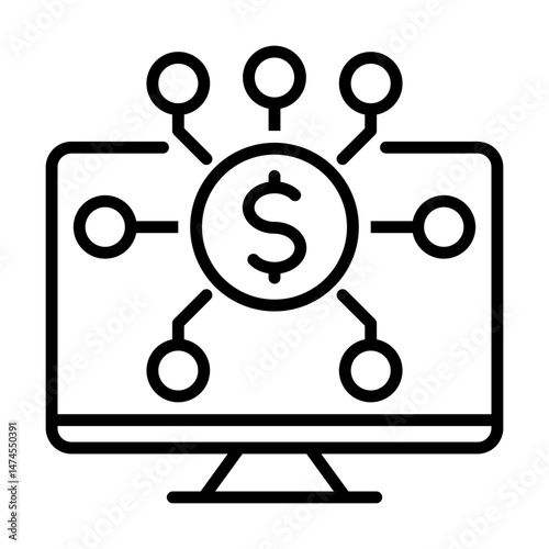 Digital transaction single icon