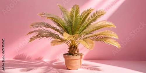 Majestic Sago Palm Tree in Lush Garden - Cycas Revoluta Stock Photo