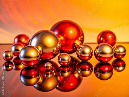 Mesmerizing Gradient Background: Fluid Metallic Sphere Silhouettes