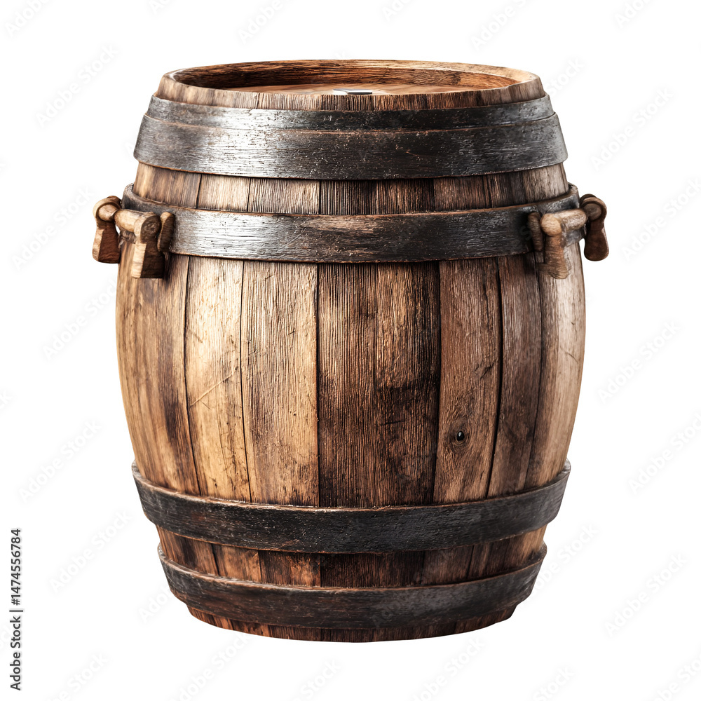 Obraz premium Rustic Wooden Barrel Aged and Strong A Timeless Treasure