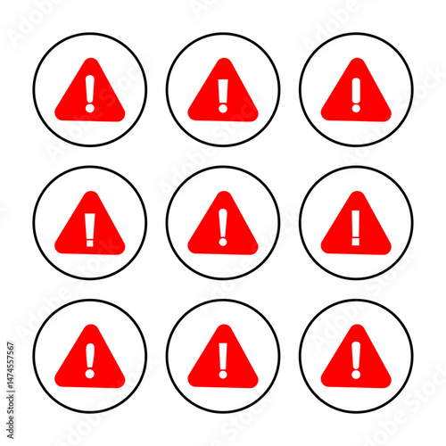 Exclamation danger sign. attention sign icon. Hazard warning attention sign