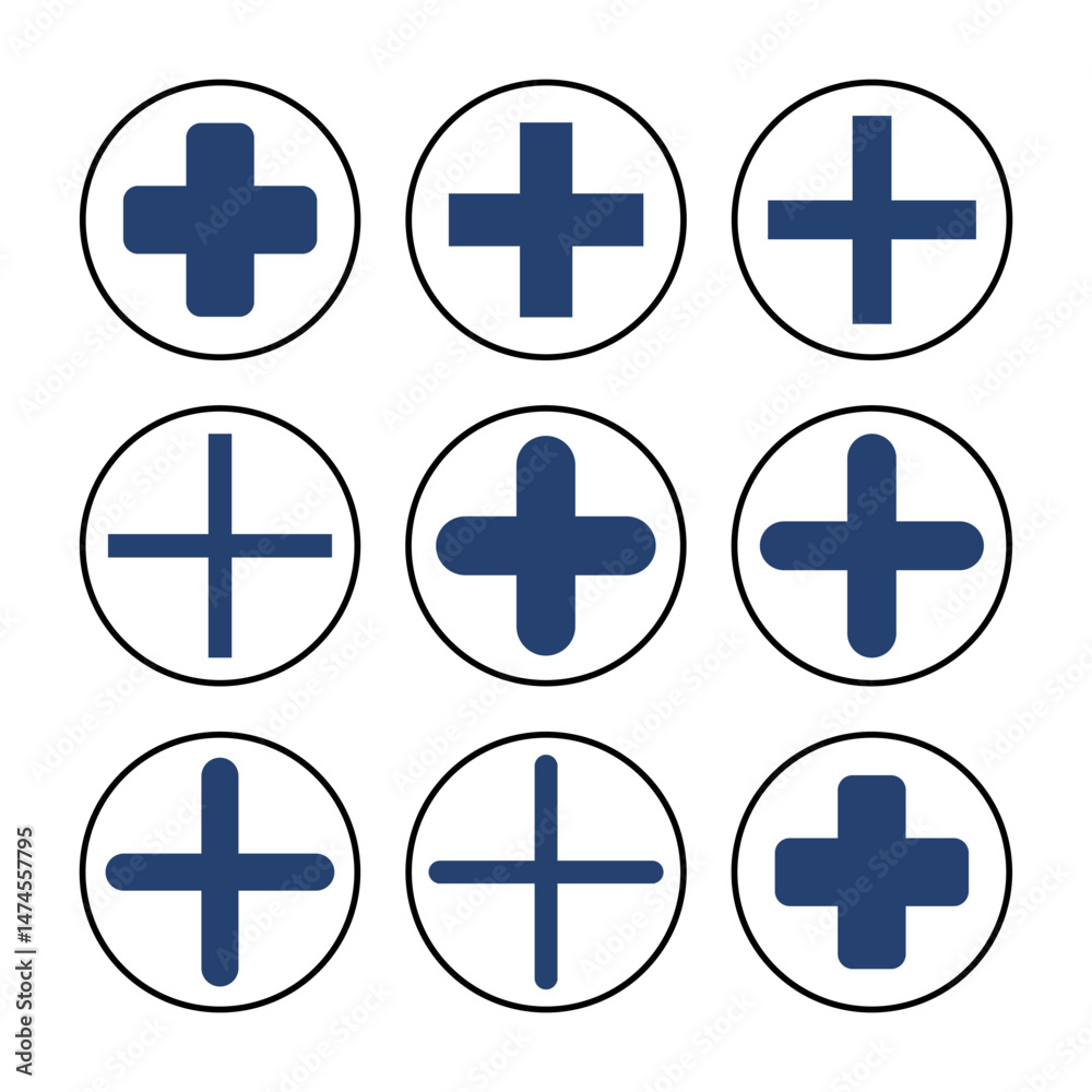 Fototapeta premium Plus Icon vector. Add plus icon