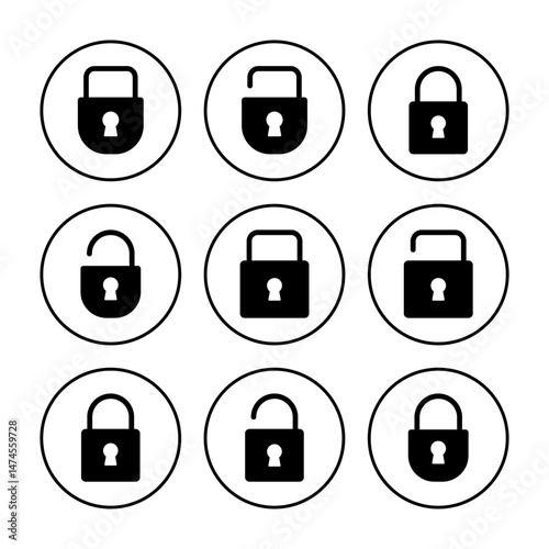 Lock icon vector. Padlock icon vector. Encryption icon. Security symbol