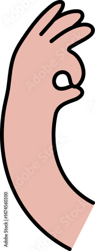 Funky long arm with hand okay illustration