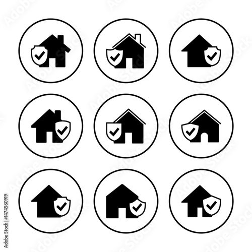 house insurance icon vector. house protection icon.