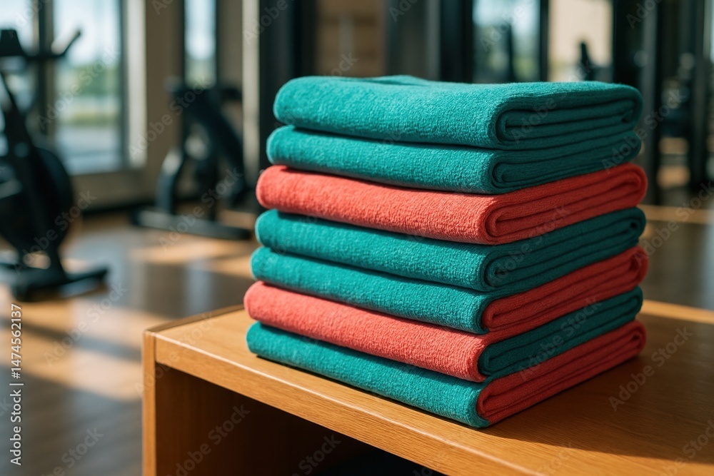 Soft, absorbent towels await gym goers, promoting hygiene and comfort during workouts