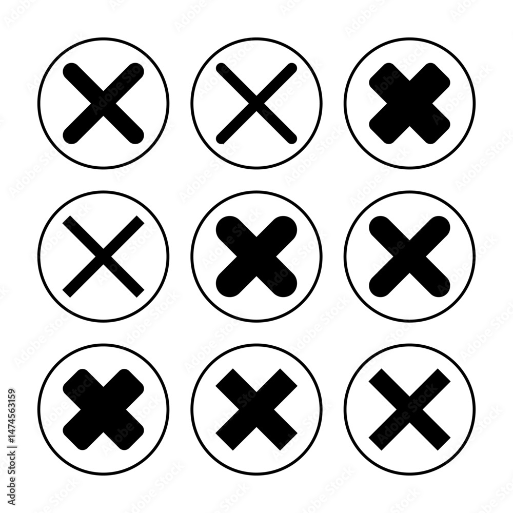 Fototapeta premium Close vector icon. Delete icon vector. cross sign