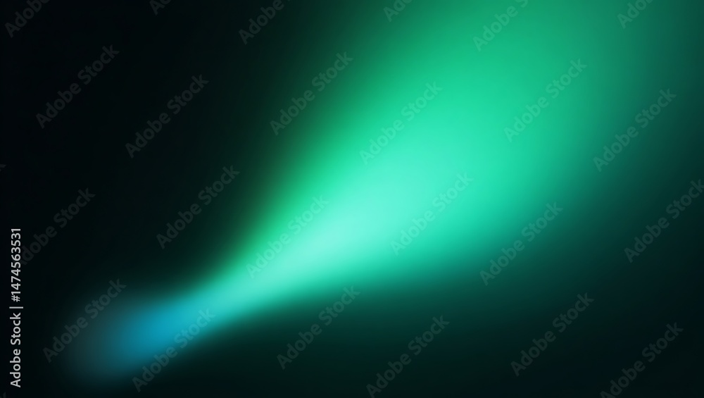 Fototapeta premium Abstract Green Light Gradient on Dark Background