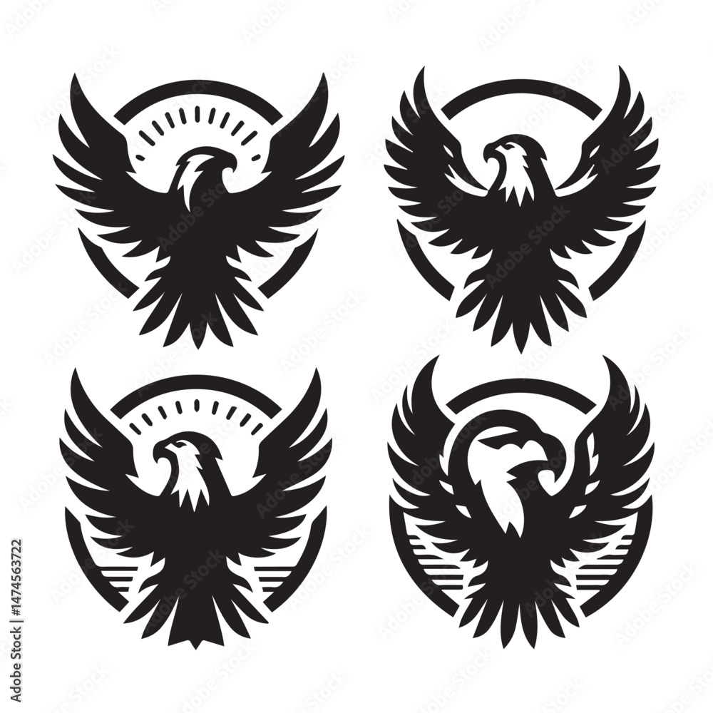 Fototapeta premium Flying Eagle Silhouette Pack