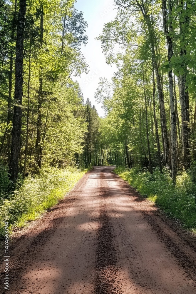 Obraz premium Dirt Road Through the Forest