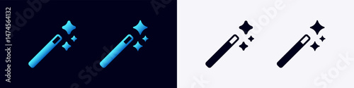 Ai magic wand icons used in artificial intelligence for enhancing user interfaces and neuro tasks.