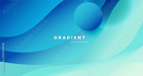 Flowing blue gradient background with abstract waves