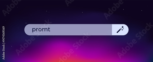 Ai search bar with prompt text, including a pencil icon, symbolizes creativity and innovation.