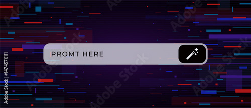 Artificial intelligence interface featuring a sleek input field and dynamic icon for interactive engagement.