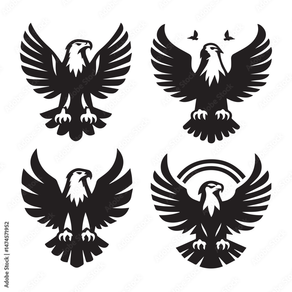 Obraz premium Flying Eagle Silhouette Pack