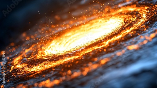 Close-up of a galactic nucleus with intense radiation bursts, energy fields fluctuating, and starbursts around the event horizon