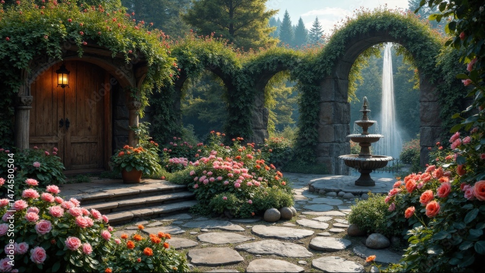 Naklejka premium Winter Solstice Enchanted Garden