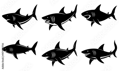 Collection of black silhouette vector designs for various creative projects and uses