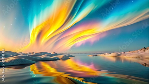 Pastel Northern Lights Abstract Background - Soft Aurora Borealis Design